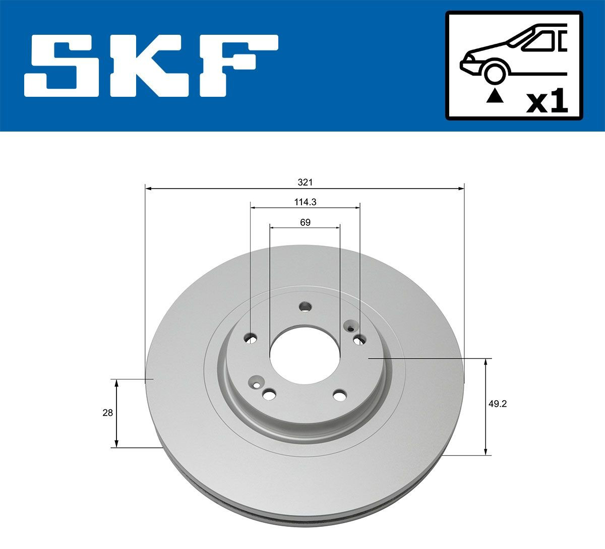 Гальмівні диски передні VKBD80281V1 SKF