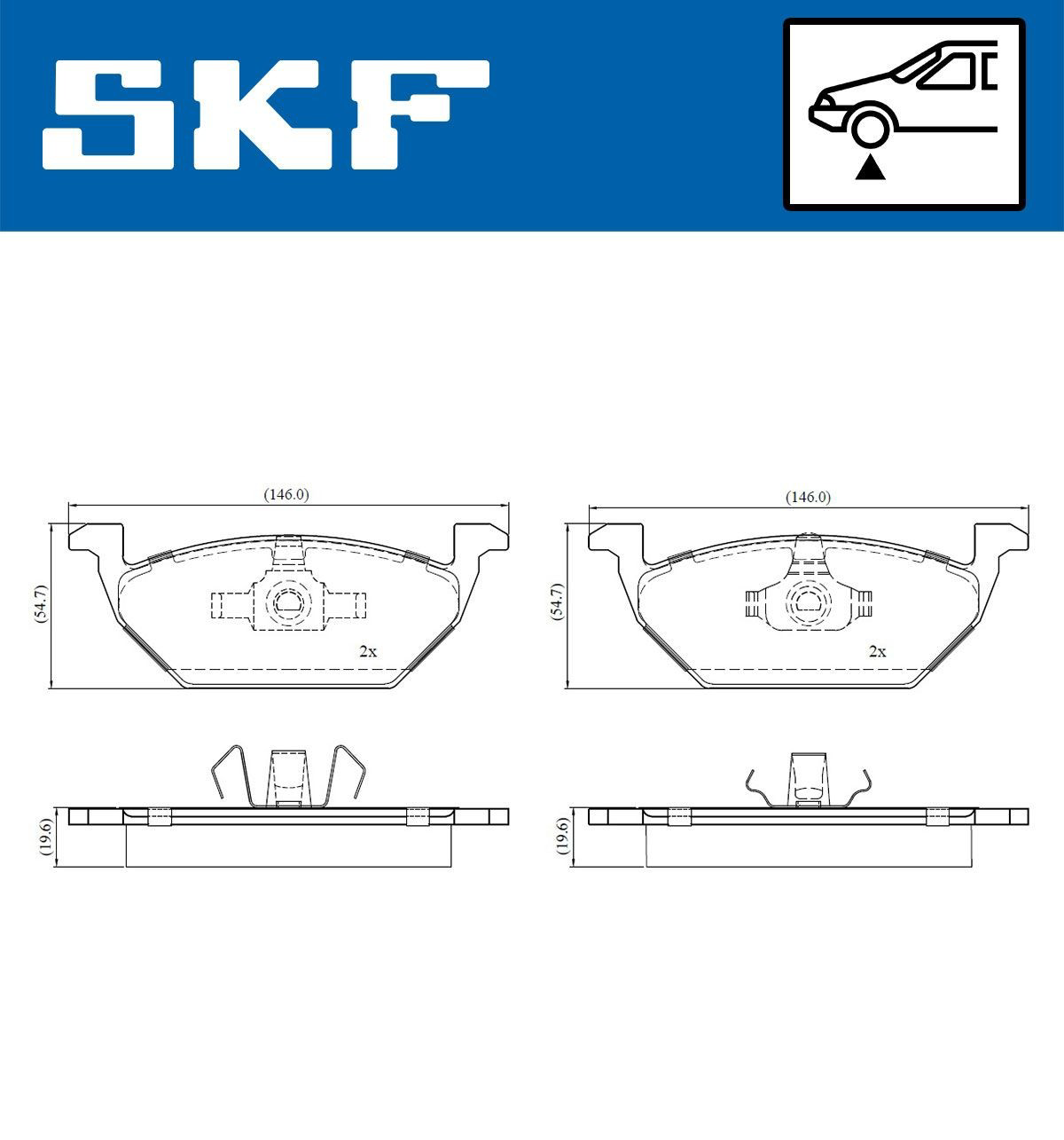 VKBP80008 SKF Передні гальмівні колодки