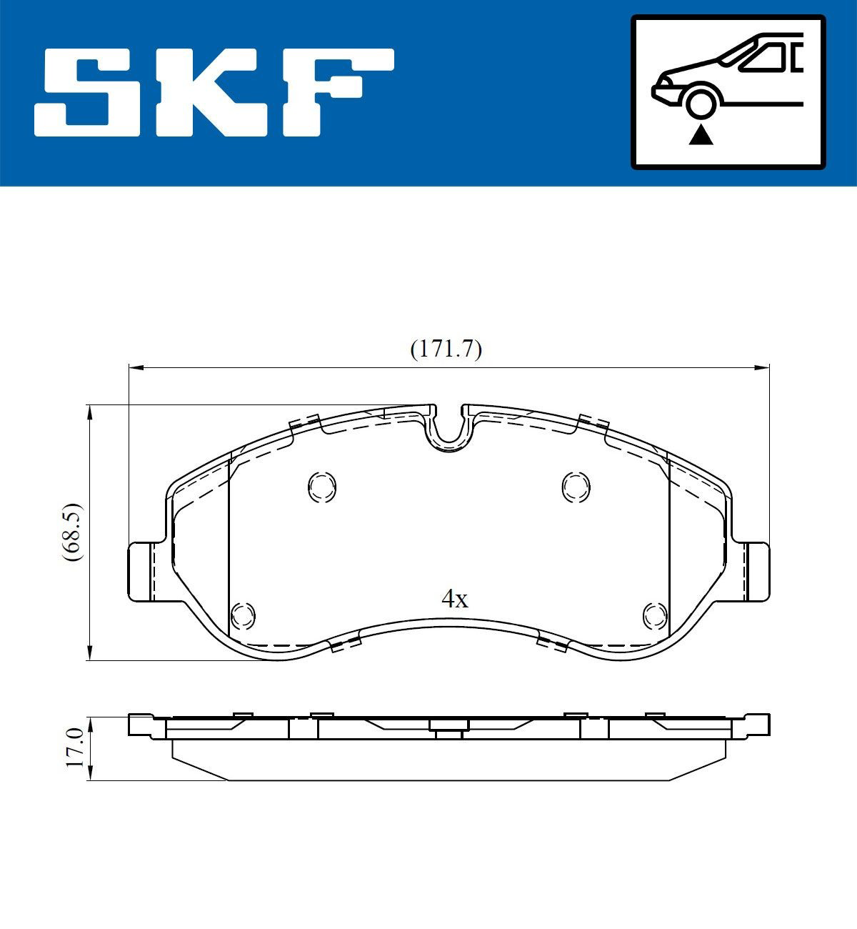 Передні тормозні колодки VKBP80029E SKF