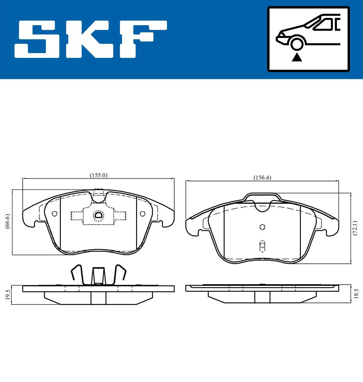 VKBP80049 SKF Передні гальмівні колодки