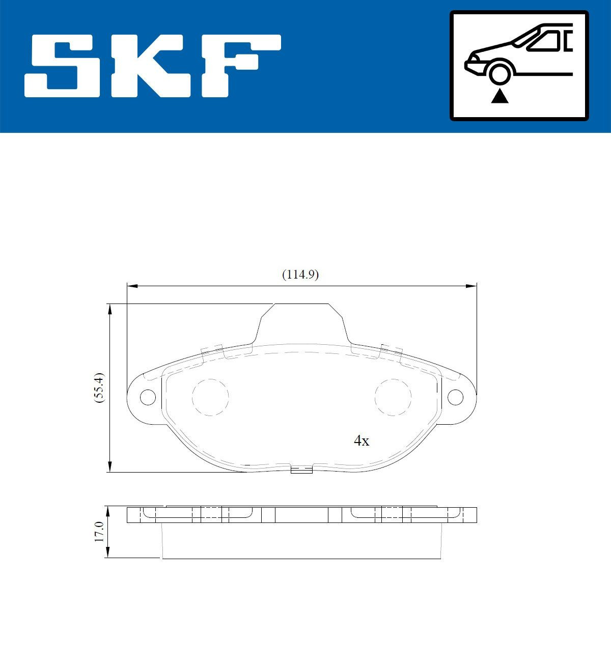 Гальмівні колодки SKF VKBP80162E ціна, від 15.35 USD