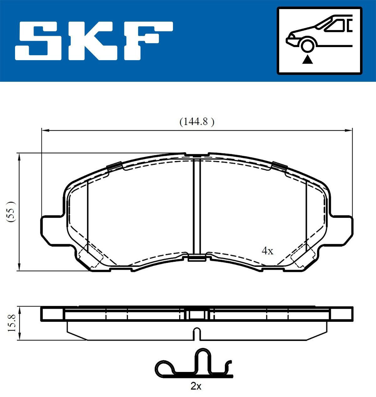 Купити VKBP80169A SKF Колодки гальмівні передні, дискові