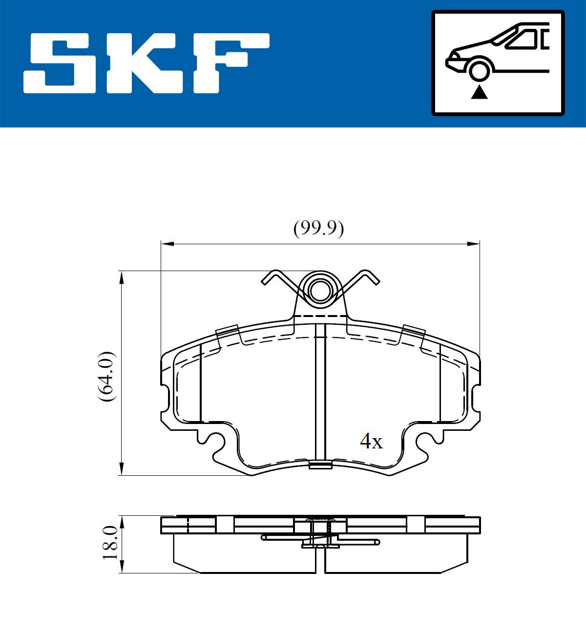 Купити VKBP80413 SKF Колодки гальмівні передні, дискові
