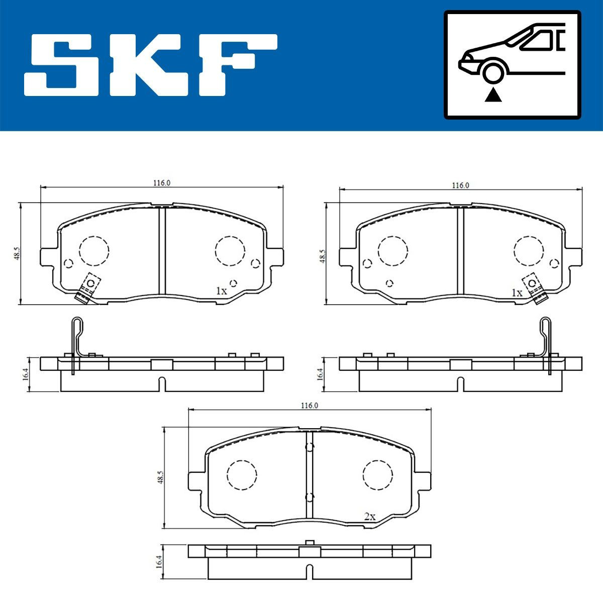 Купити VKBP80567A SKF Колодки гальмівні передні, дискові