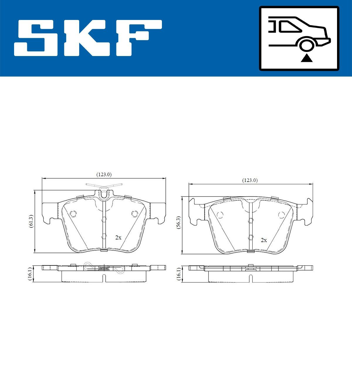 VKBP90013 SKF Колодки гальмівні задні, дискові