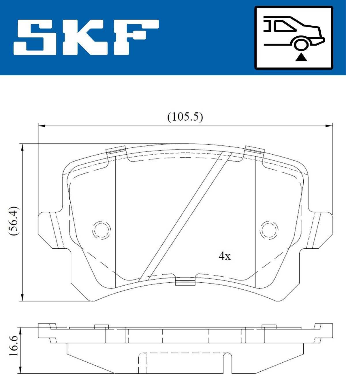 Задні гальмівні колодки SKF VKBP90023 ціна, від 25.82 USD