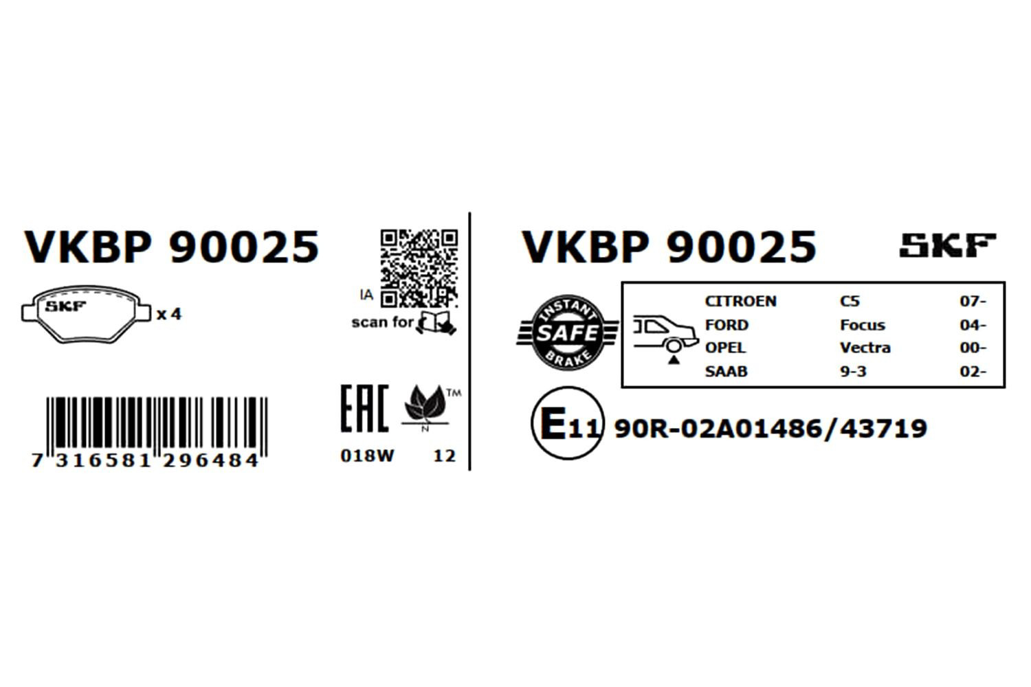 Задні гальмівні колодки SKF VKBP90025 ціна, від 22.57 USD