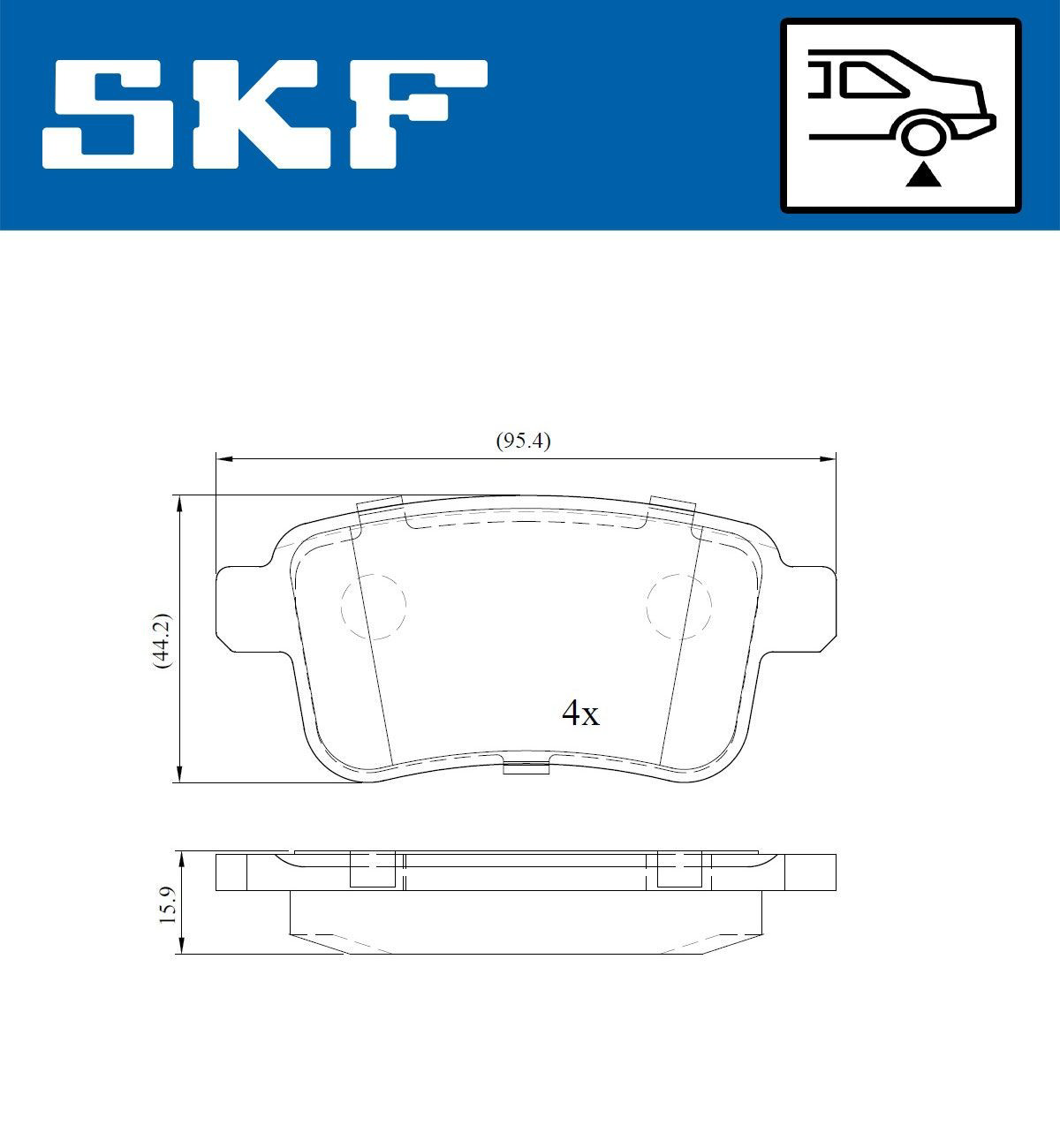 VKBP90039 SKF Колодки гальмівні задні, дискові