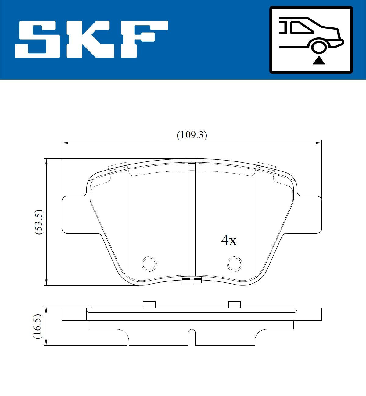 Купити VKBP90070 SKF Задні колодки