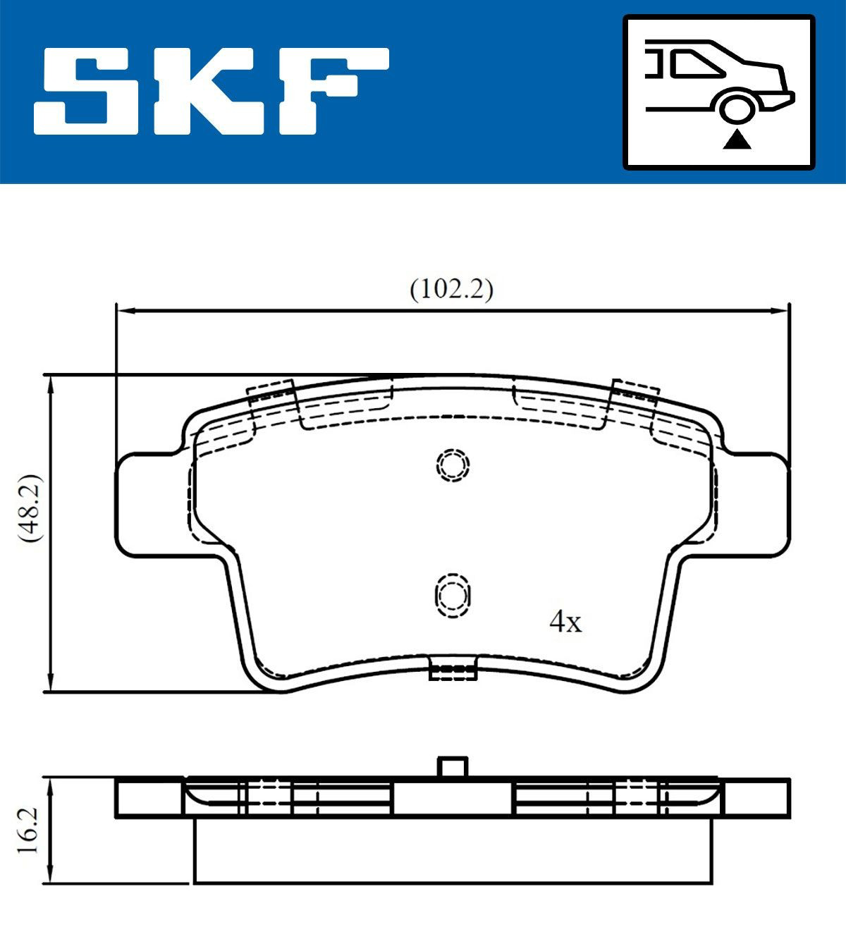 Задні гальмівні колодки SKF VKBP90088 ціна, від 19.13 USD