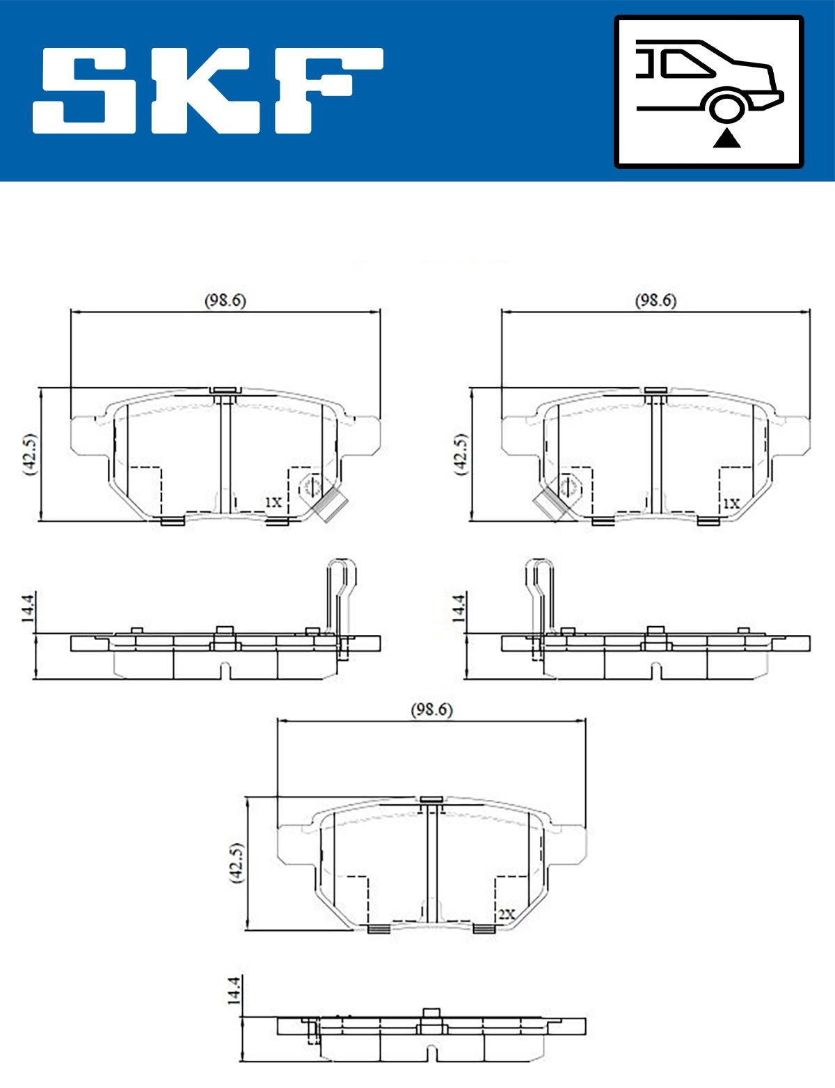Задні гальмівні колодки SKF VKBP90282A ціна, від 15.45 USD