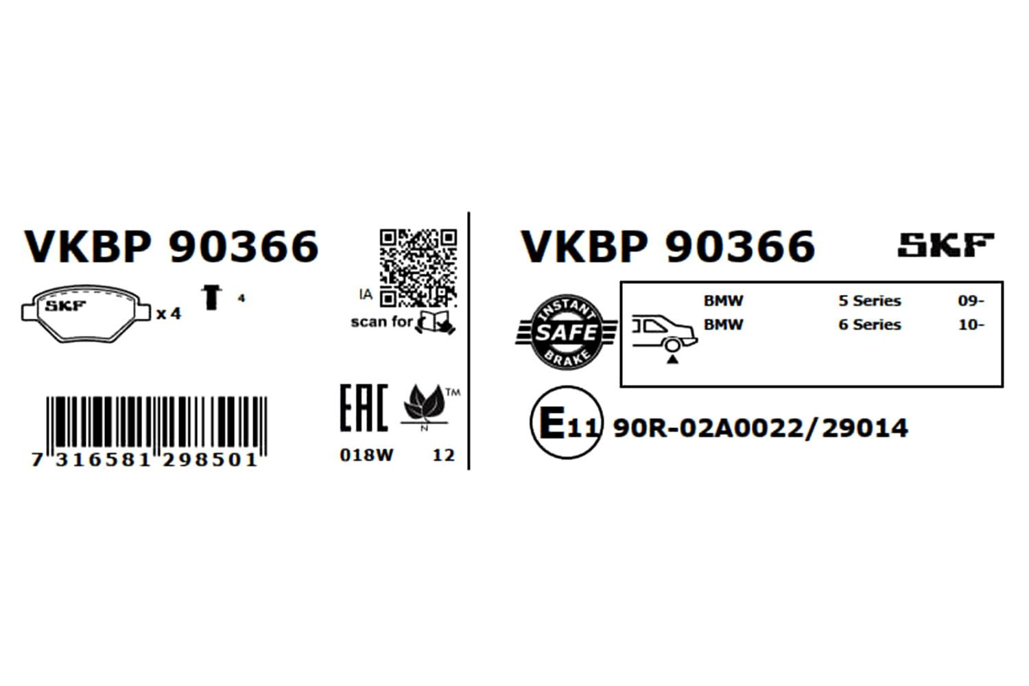 Задні гальмівні колодки SKF VKBP90366 ціна, від 29.66 USD