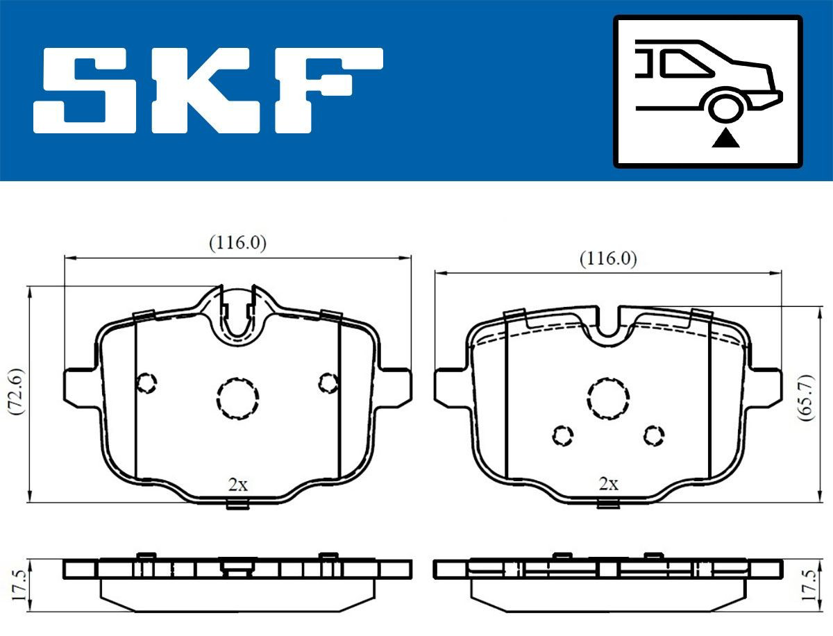 Задні гальмівні колодки VKBP90366 SKF