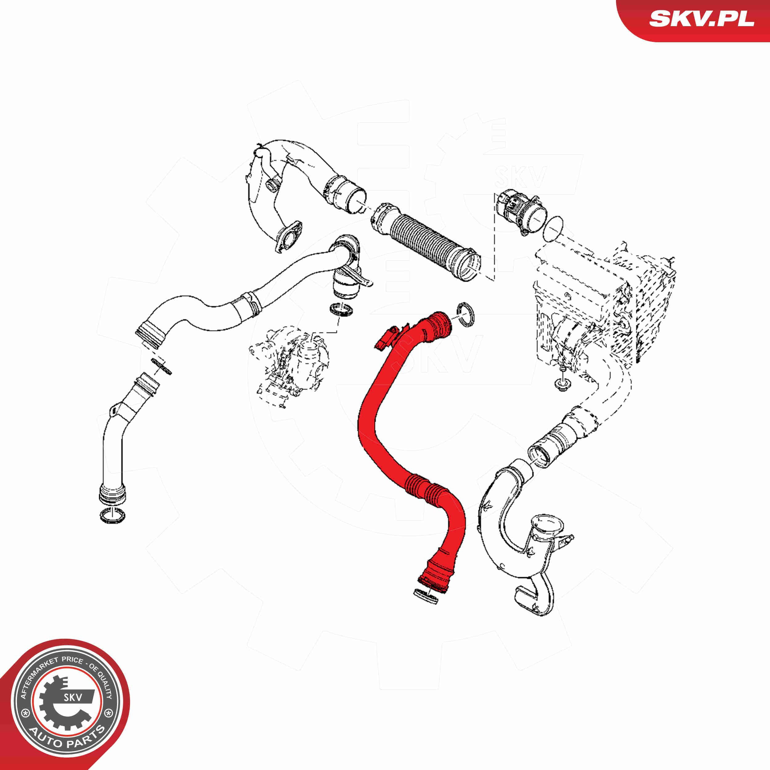 Шланг/патрубок интеркуллера SKV 54SKV408 ціна, від 82.87 USD