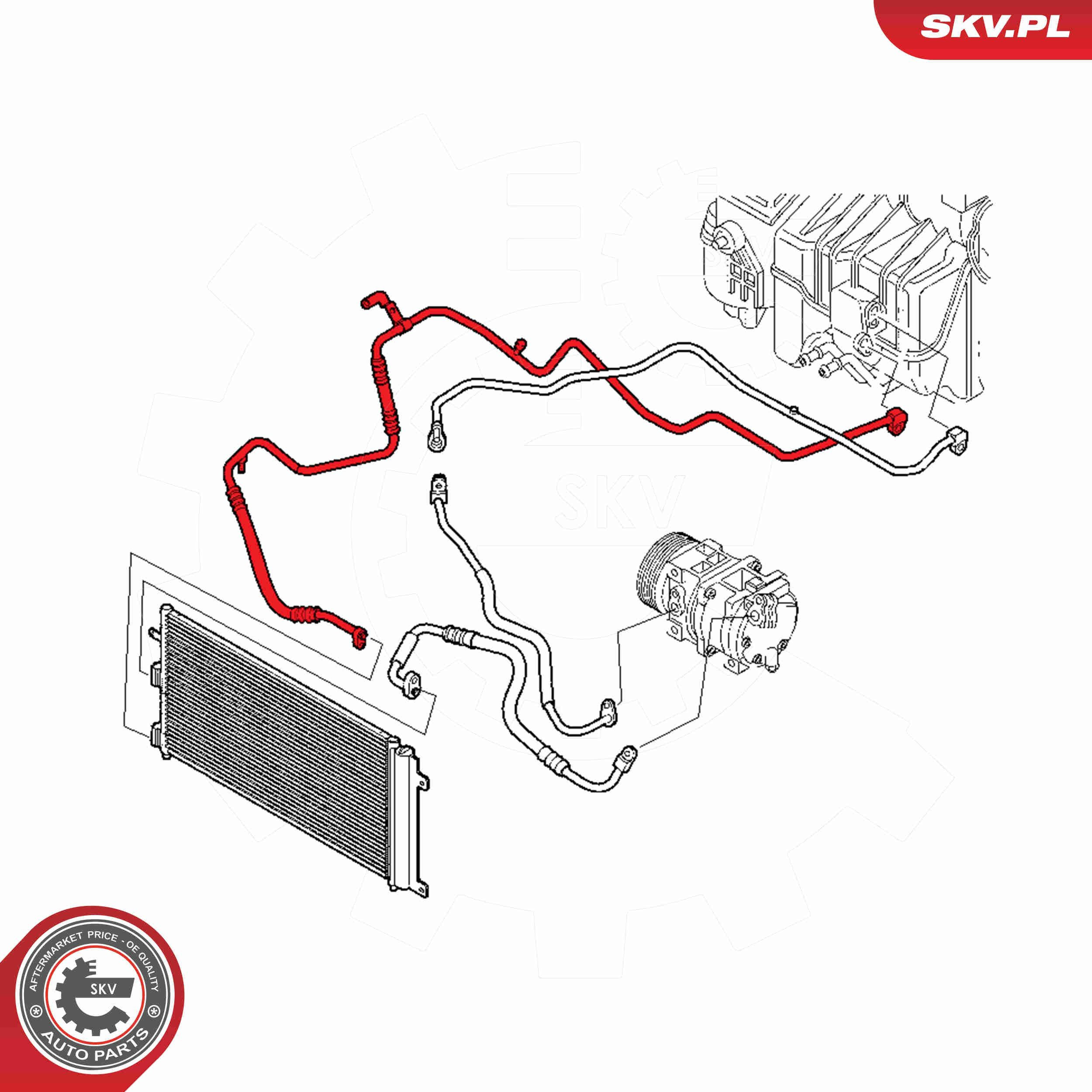 Купити 54SKV613 SKV Шланг кондиціонера, від радіатора до випарника