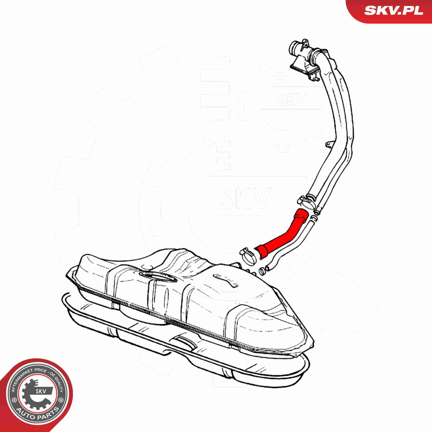 Патрубок бака, до заливної горловини SKV 96SKV081 ціна, від 10.13 USD