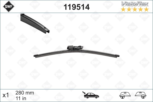 Щітка склоочисника заднього скла SWF 119514 ціна, від 9.22 USD