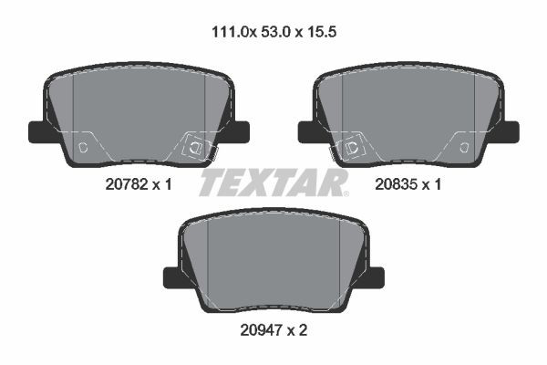 Задні дискові колодки Textar 2078201