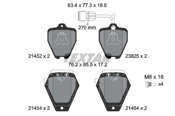 2145201 Textar Передні гальмівні колодки
