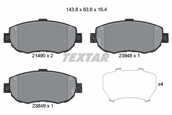 2149001 Textar Передні гальмівні колодки