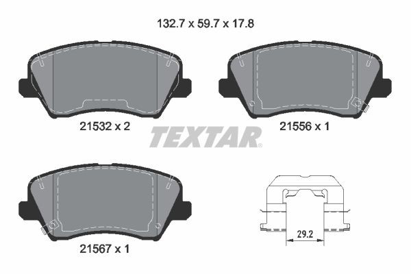 2153201 Textar Передні гальмівні колодки