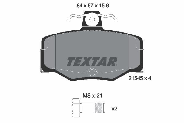 2154501 Textar Колодки гальмівні задні, дискові