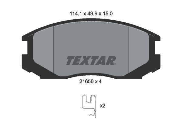 2165001 Textar Передні гальмівні колодки