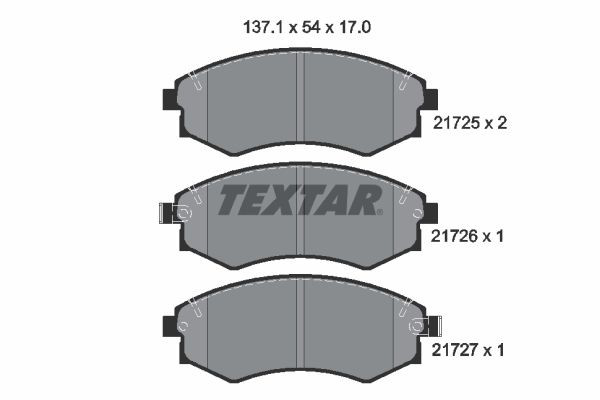 2172501 Textar Передні гальмівні колодки