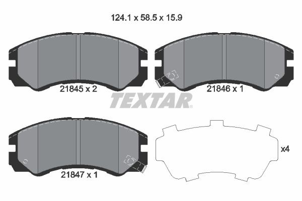 2184501 Textar Передні гальмівні колодки