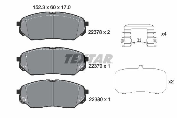 2237801 Textar Передні гальмівні колодки