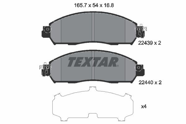 2243901 Textar Передні гальмівні колодки