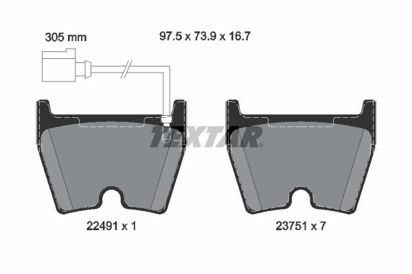 2249101 Textar Передні гальмівні колодки