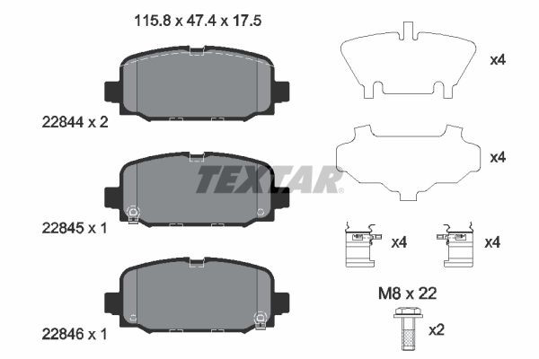 2284401 Textar Колодки гальмівні задні, дискові
