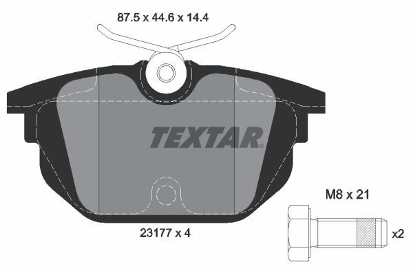 2317703 Textar Колодки гальмівні задні, дискові