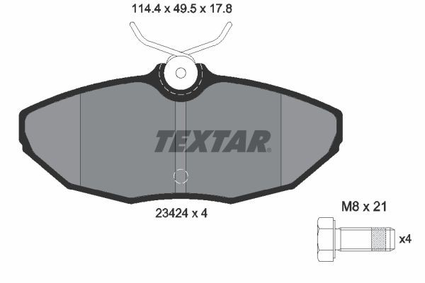 2342401 Textar Колодки гальмівні задні, дискові