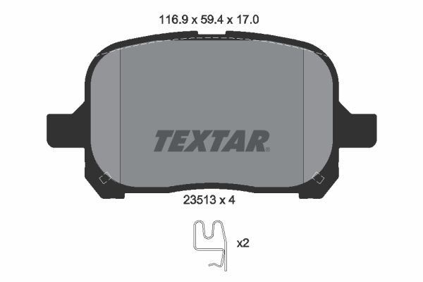 2351302 Textar Передні гальмівні колодки