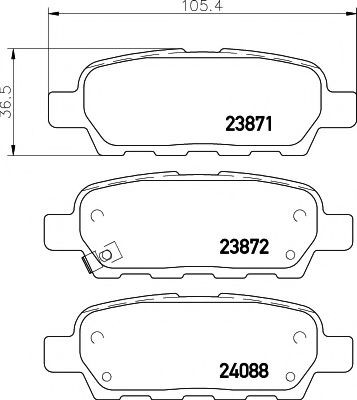 Задні гальмівні колодки 2387101 Textar