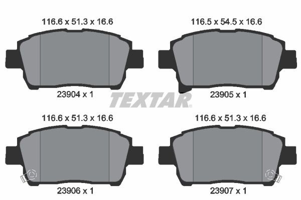 2390401 Textar Передні гальмівні колодки
