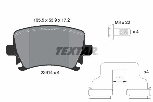 Задні гальмівні колодки 2391401 Textar