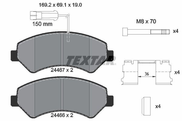 2446701 Textar Передні гальмівні колодки