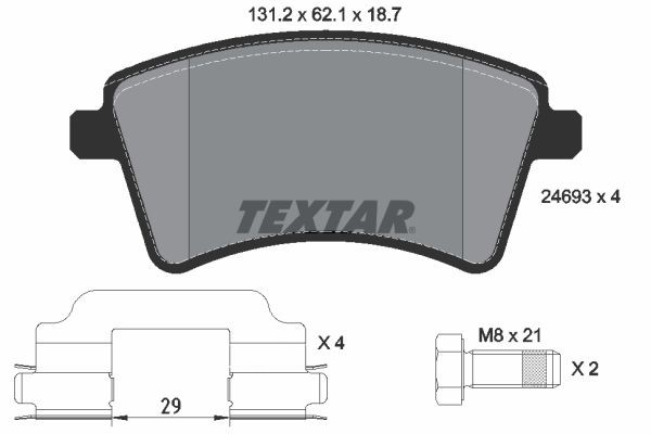 2469301 Textar Передні гальмівні колодки