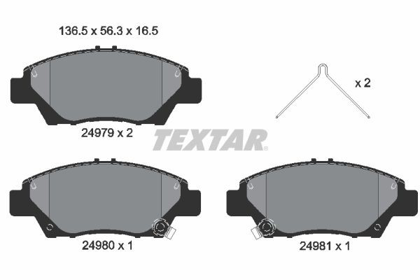 2497901 Textar Передні гальмівні колодки