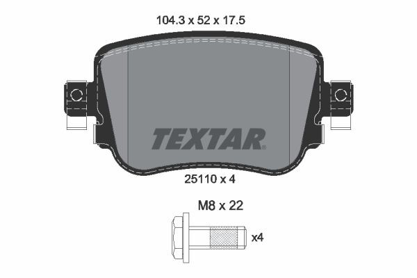 2511003 Textar Колодки гальмівні задні, дискові