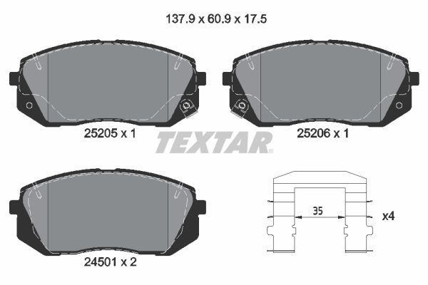 Тормозні колодки Textar 2520501