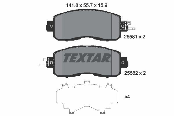 2558101 Textar Передні гальмівні колодки