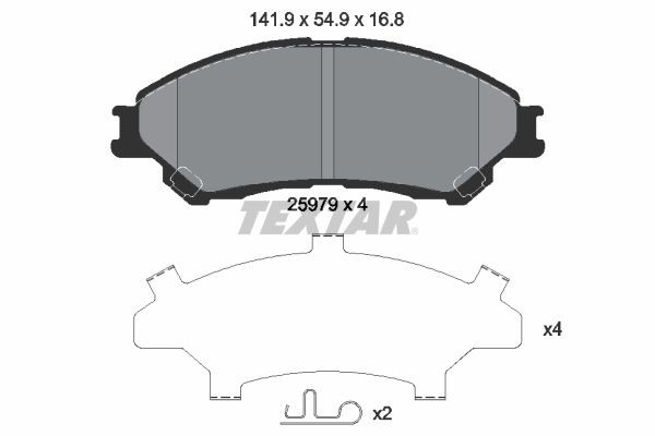 2597901 Textar Передні гальмівні колодки