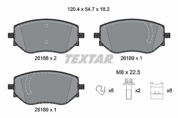 2618801 Textar Передні гальмівні колодки