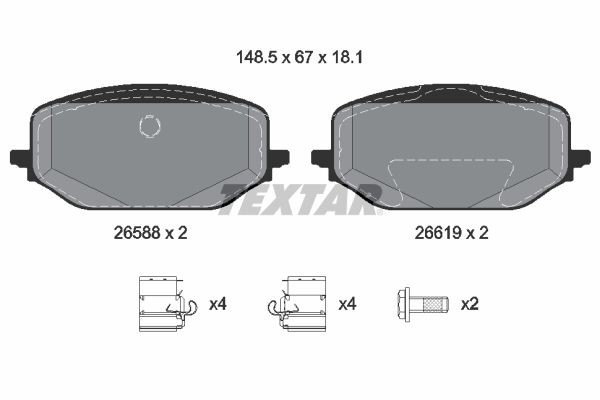 2658801 Textar Передні гальмівні колодки