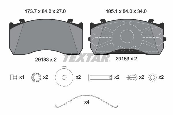 Купити 2918302 Textar Колодки гальмівні передні, дискові