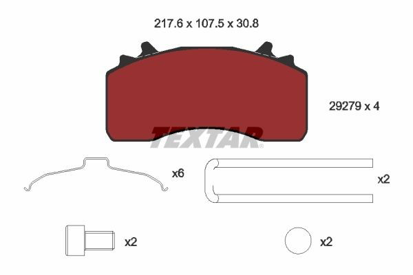 Купити 2927901 Textar Колодки гальмівні передні, дискові